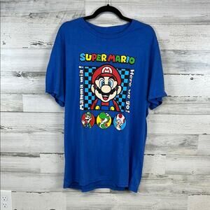 New Retro Super Mario Bros Video Game T-Shirt -Size XL  Shirt "Here We Go"